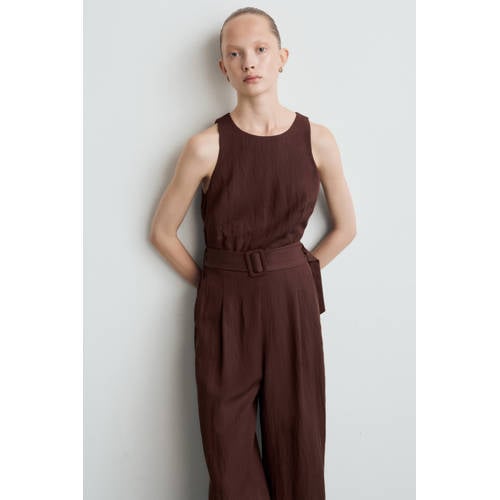 Mango jumpsuit donkerbruin afbeelding