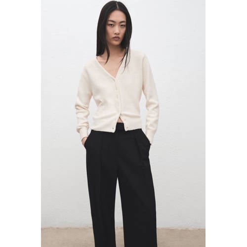 Mango gebreid vest ecru afbeelding