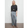 Mango straight regular waist casual broek grijs
