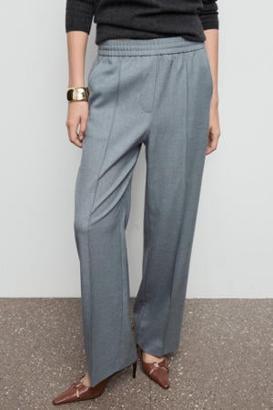 straight regular waist casual broek grijs