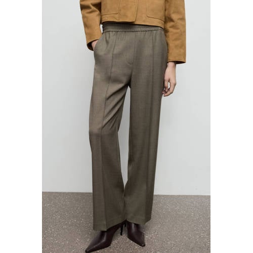 Mango straight regular waist casual broek afbeelding