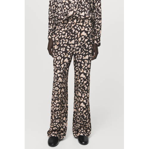 Mango Straight high waist casual broek bruin afbeelding