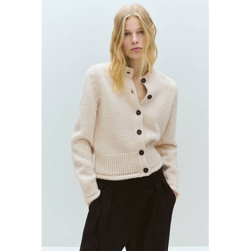 Mango gebreid vest ecru afbeelding