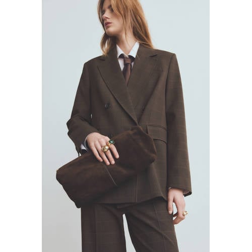 Mango blazer donkerbruin afbeelding