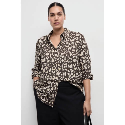 Mango blouse donkerbruin afbeelding