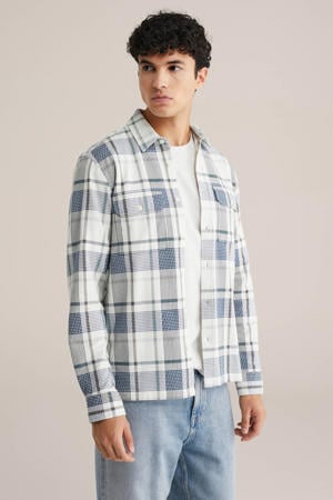 geruit overshirt blauw