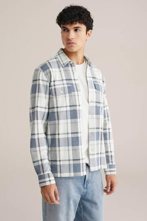 geruit overshirt blauw