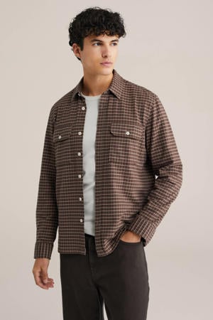 geruit overshirt bruin