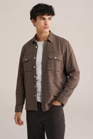 geruit overshirt bruin