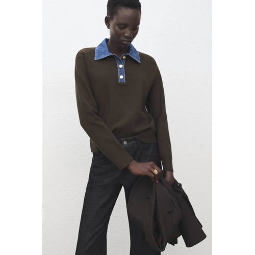 Mango sweater donkerbruin afbeelding