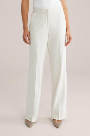 jersey high waist pantalon beige
