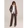 WE Fashion jersey high waist pantalon donkerbruin