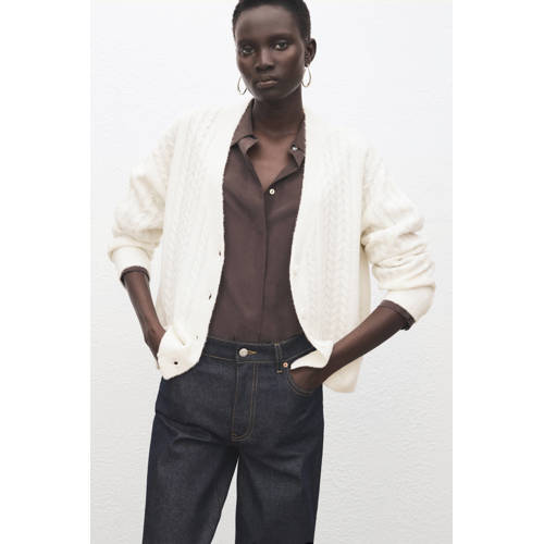Mango gebreid vest ecru afbeelding