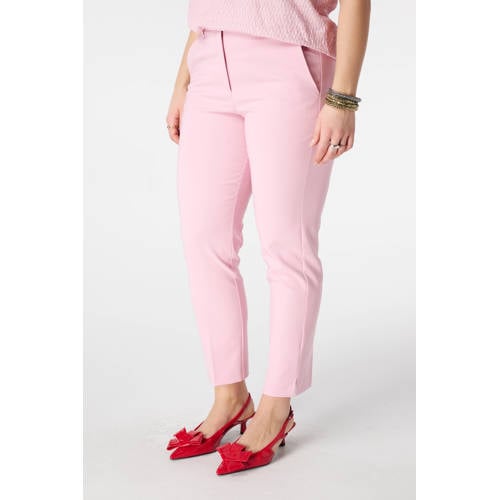MS Mode slim regular waist broek lichtroze afbeelding