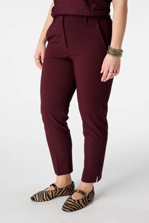 slim regular waist broek donkerrood
