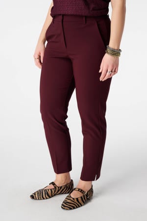 slim regular waist broek donkerrood