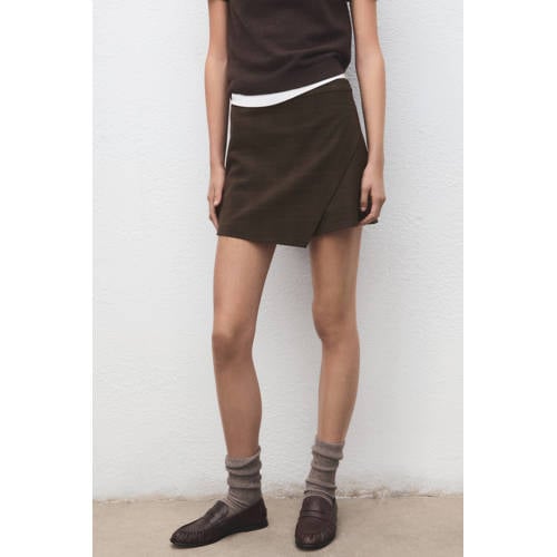 Mango geruite skort bruin afbeelding