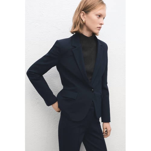 Mango getailleerde blazer marineblauw afbeelding