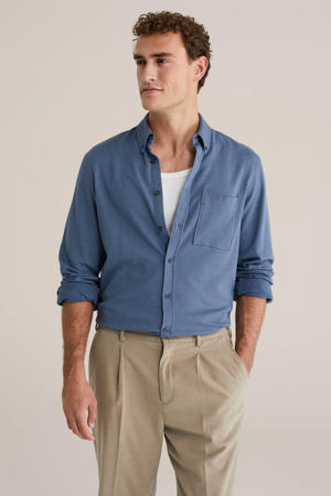 regular casual overhemd blauw