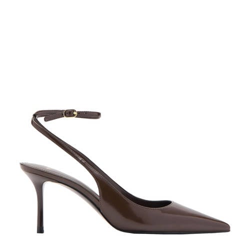 Mango lak pumps donkerbruin afbeelding