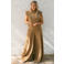 Bolina Island x Florine Hofstee wide leg broek beige met glitter