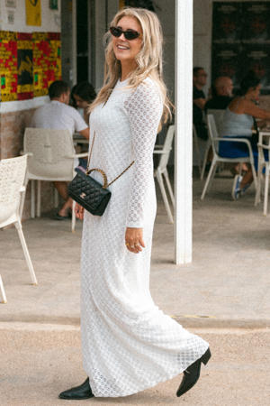 maxi jurk broderie wit