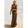 Bolina Island x Florine Hofstee satijnen wide leg broek donkerbruin