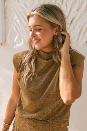 glitter top beige
