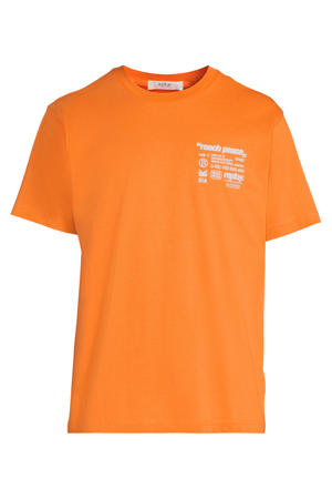 regular T-shirt met backprint oranje