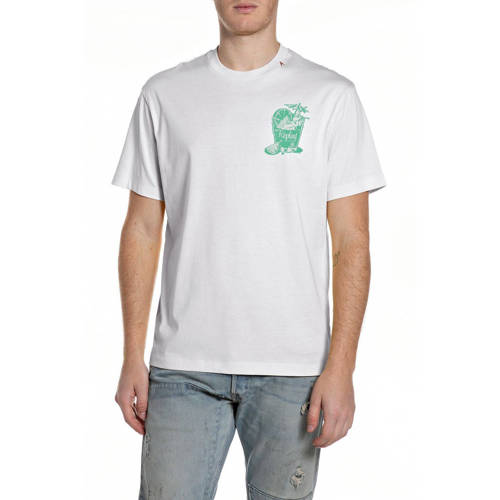 REPLAY regular T-shirt wit afbeelding