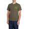 REPLAY regular T-shirt met backprint donkergroen
