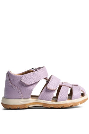 leren sandalen lila