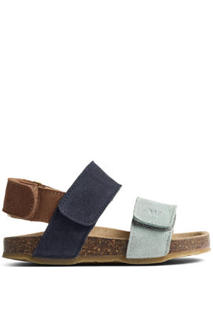 suède sandalen blauw