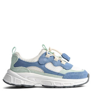 suède sneakers wit/blauw