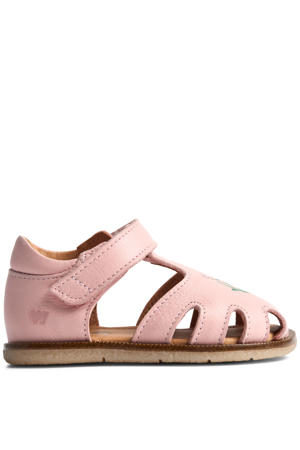 leren sandalen roze