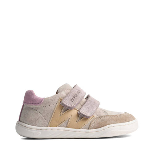 Wheat leren sneakers beige