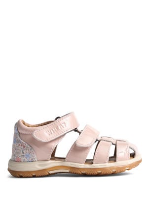 leren sandalen lichtroze