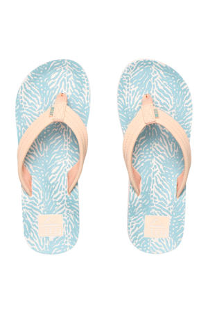 Kids Ahi teenslippers blauw/koraal