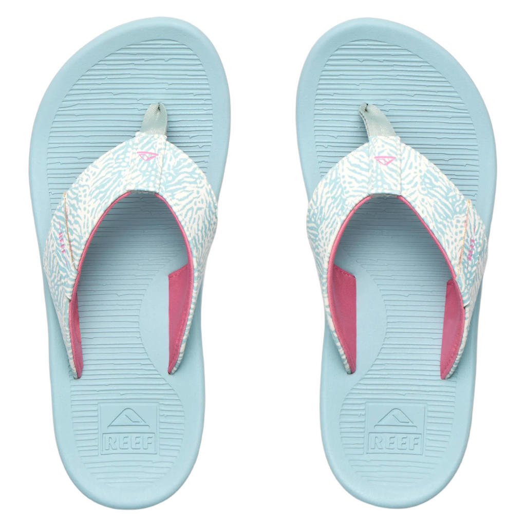 Blauw en witte meisjes Reef kids Santa Ana slippers van 96% rubber plastic/4% textiel
