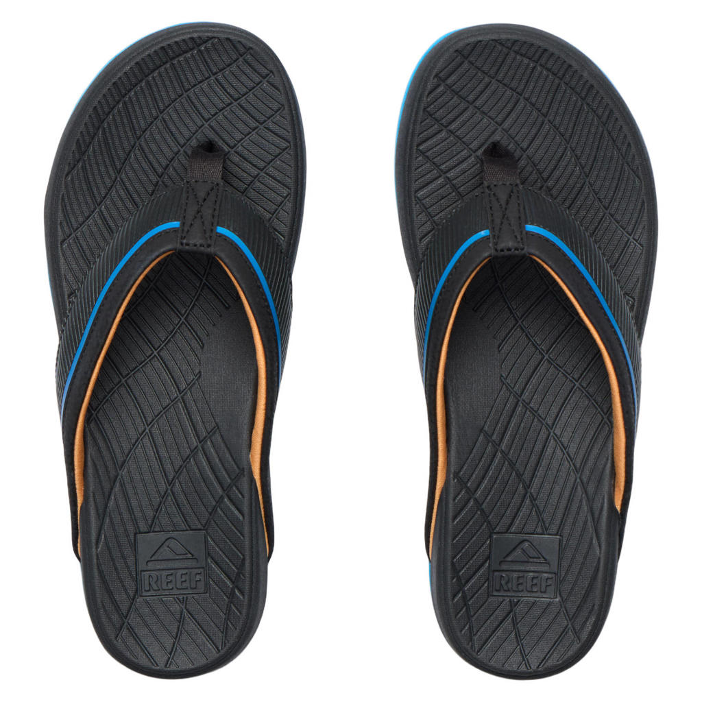 Zwarte jongens Reef teenslippers van 97% rubber plastic/3% textiel