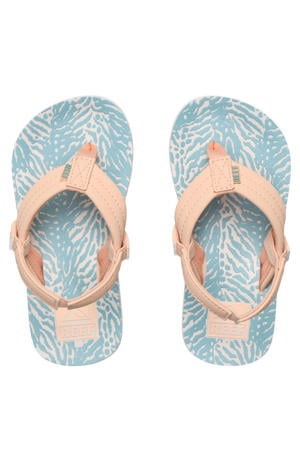 teenslippers blauw/koraal