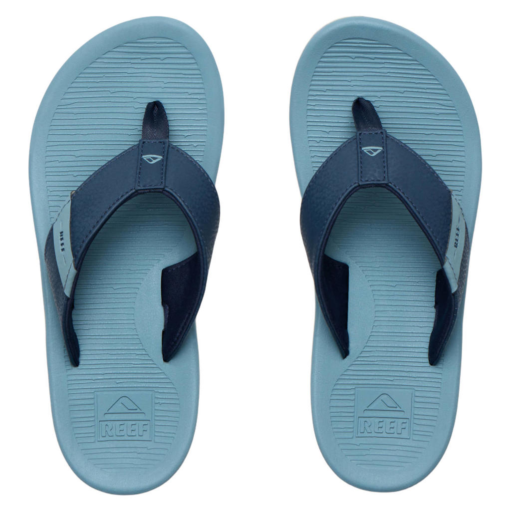 Blauwe meisjes Reef kids Santa Ana slippers van 97% rubber plastic/3% textiel