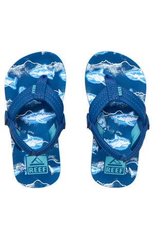 teenslippers met hielbandje donkerblauw