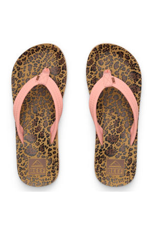 Kids Ahi slippers panterprint/roze