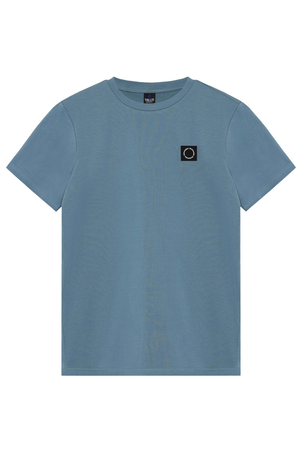Blauwe jongens Rellix T-shirt van stretchkatoen met effen, korte mouwen en ronde hals