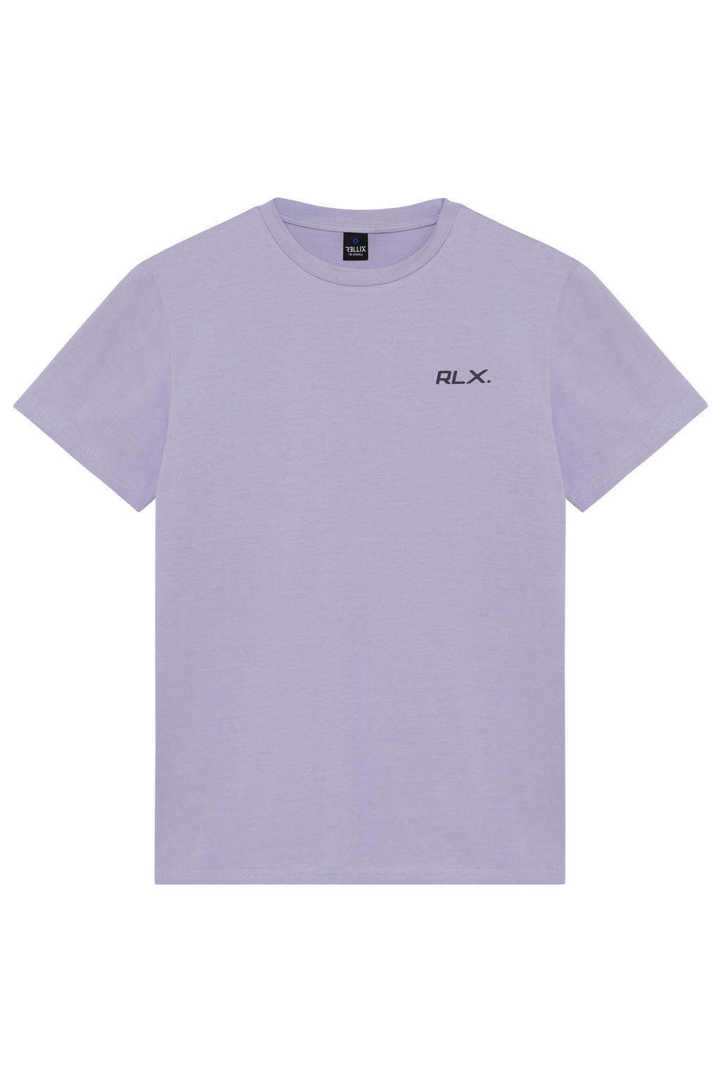 Paarse jongens Rellix T-shirt van stretchkatoen met backprint, korte mouwen en ronde hals
