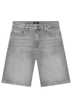 straight regular waist short grey denim
