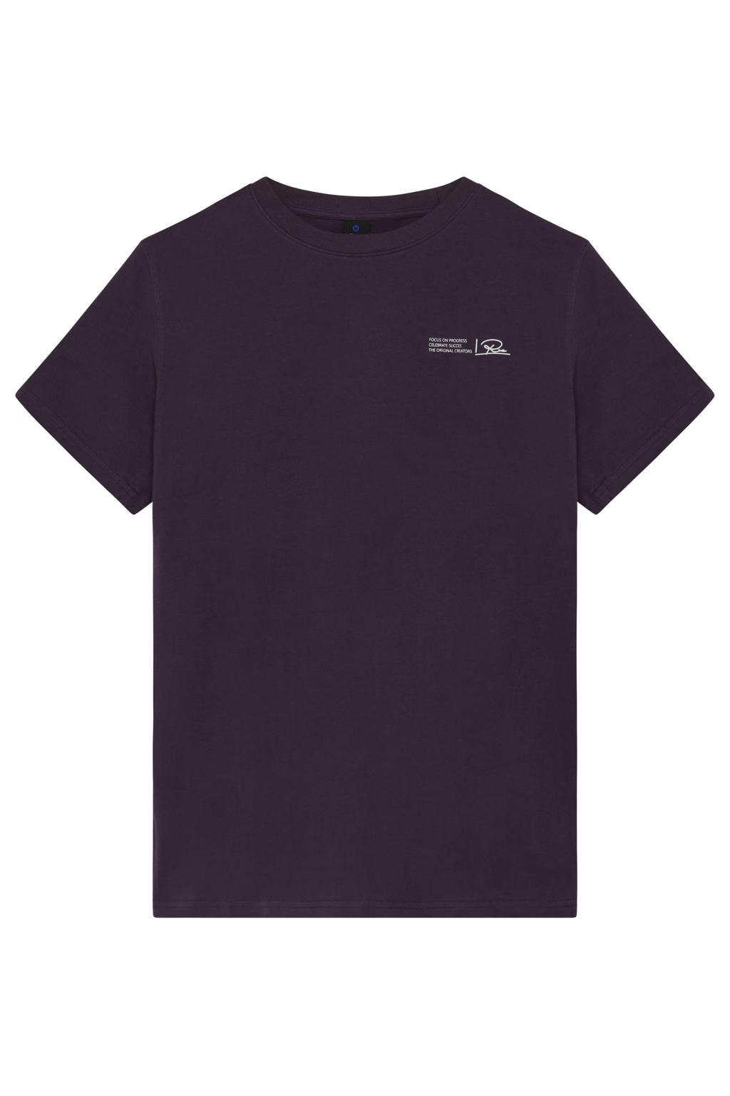 Donkerblauwe jongens Rellix T-shirt van stretchkatoen met backprint, korte mouwen en ronde hals