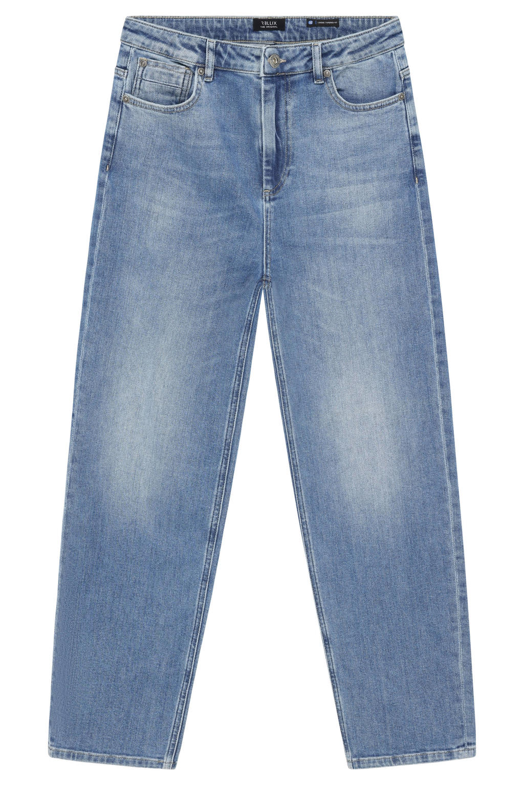Medium blue denim jongens Rellix loose fit jeans baggy jeans van denim met regular waist en effen