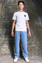 thumbnail: Medium blue denim jongens Rellix loose fit jeans baggy jeans van denim met regular waist en effen